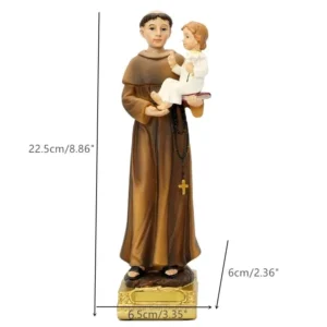 Figurka Świętego Antoniego z żywicy, dekoracja domowa Ciemnozielony