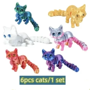 Kolorowe figurki kotów Candy Cat z ruchomymi stawami Czekolada