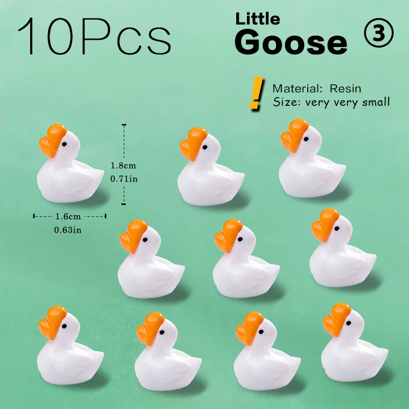 Miniaturowe figurki zwierząt do ogrodu wróżek 10 szt. Kremowo biała