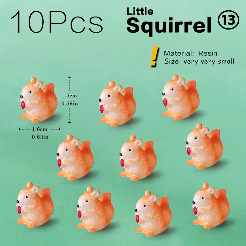 Miniaturowe figurki zwierząt do ogrodu wróżek 10 szt. Różowy