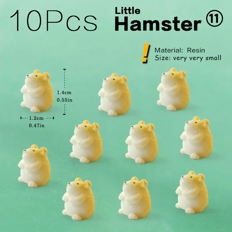 Miniaturowe figurki zwierząt do ogrodu wróżek 10 szt. żółty
