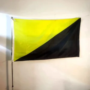 Flaga czarno-żółta anarchokapitalizm 90x150 cm dekoracja zewnętrzna 