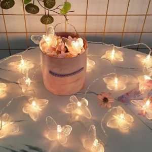 Girlanda LED motylki do pokoju dziewczynki i na przyjęcie Zielony
