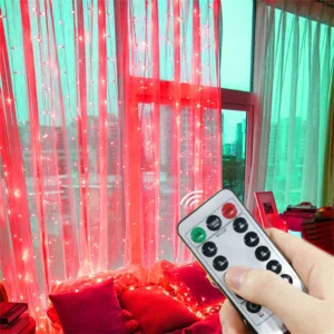 Girlanda LED USB z kurtyny świetlnej — 8 trybów, ciepłe i kolorowe LED Ciepły biały