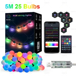 Inteligentna girlanda LED WS2812B RGB Bluetooth 5–10 m aplikacja Niebieski