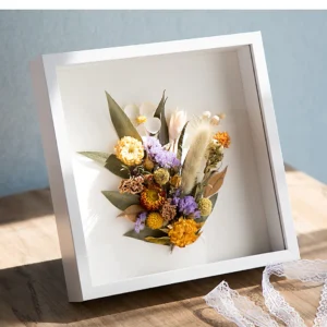 Głęboka drewniana ramka shadow box 3 cm na pamiątki i prace 3D Biały