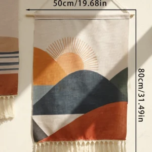 Gobelin ścienny boho z motywem gór i słońca Tk045 ms