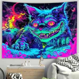 Gobelin UV ze słonecznikami fluorescencyjny — dekoracja ścienna sypialni Morela