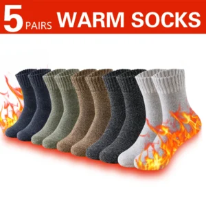 Grube zimowe skarpety frotte — 3 pary, rozmiar 39–44 Czarny