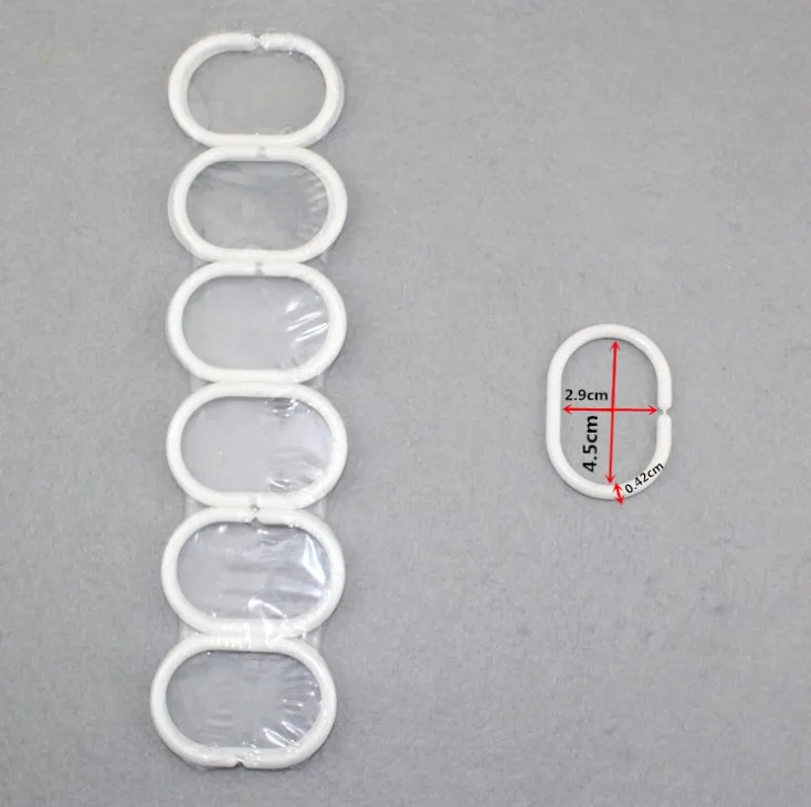 Plastikowe haczyki do zasłony prysznicowej C-ring zestaw 12 sztuk Burgundia