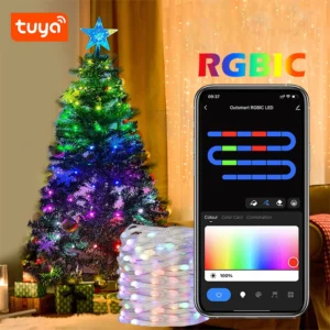 Inteligentna girlanda LED TUYA WS2812B RGB WiFi na USB Niebieski