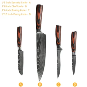 Japoński nóż szefa kuchni Santoku ze stali nierdzewnej Knife