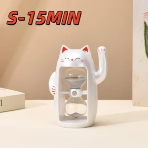 Klepsydra z motywem Lucky Cat — piaskowy czasomierz 3/15/30 minut Fioletowy