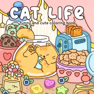Kolorowanka Cat Life - wyraziste wzory, łatwe malowanie Biały