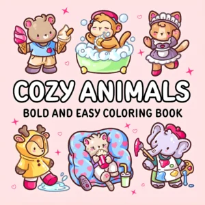 Kolorowanka dla dorosłych Cozy Animals z prostymi wzorami Wielo