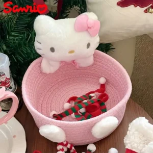 Koszyk do przechowywania Hello Kitty Kawaii, pojemnik na biurko Różowy