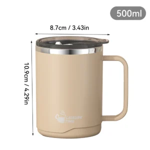 Kubek termiczny z uchwytem ze stali nierdzewnej 304 Fioletowy/фиолетовый