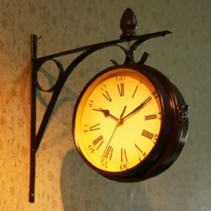 Kuta żeliwna okrągła tarcza zegarowa wiszący zegar retro 