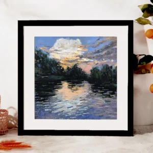 Kwadratowa drewniana ramka na zdjęcia 20x20 25x25 cm – ściana lub stół żółty