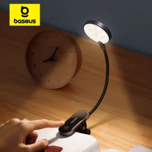Lampka biurkowa LED Baseus z klipsem ładowana bezprzewodowo Czarny