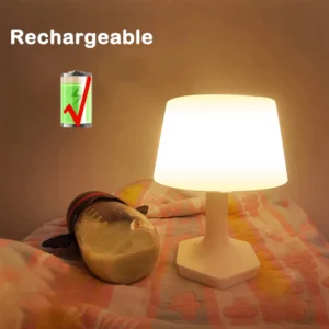 Lampka biurkowa LED ładowalna USB do sypialni z regulacją jasności i ochroną oczu Beżowy