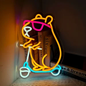 Lampka nocna LED kapibara, neon dekoracyjny Biały