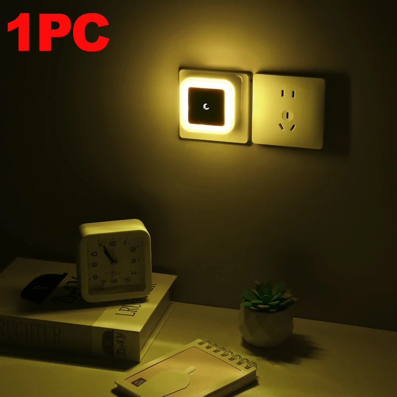 Lampka nocna LED do gniazdka z ściemniaczem — korytarz, szafka, toaleta Czarny