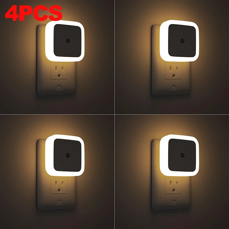 Lampka nocna LED do gniazdka z ściemniaczem — korytarz, szafka, toaleta Czerwony