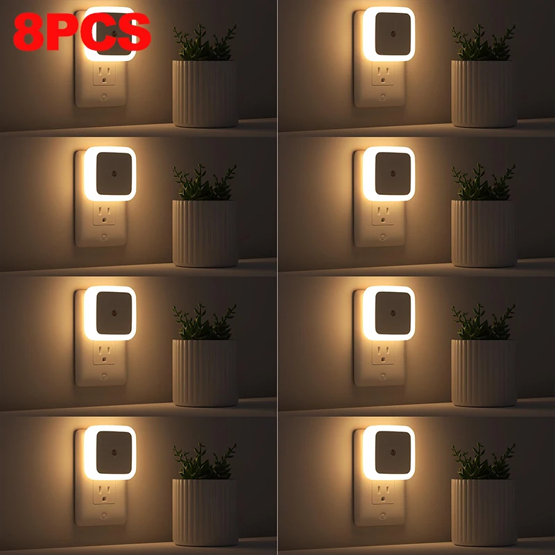 Lampka nocna LED do gniazdka z ściemniaczem — korytarz, szafka, toaleta Niebieski