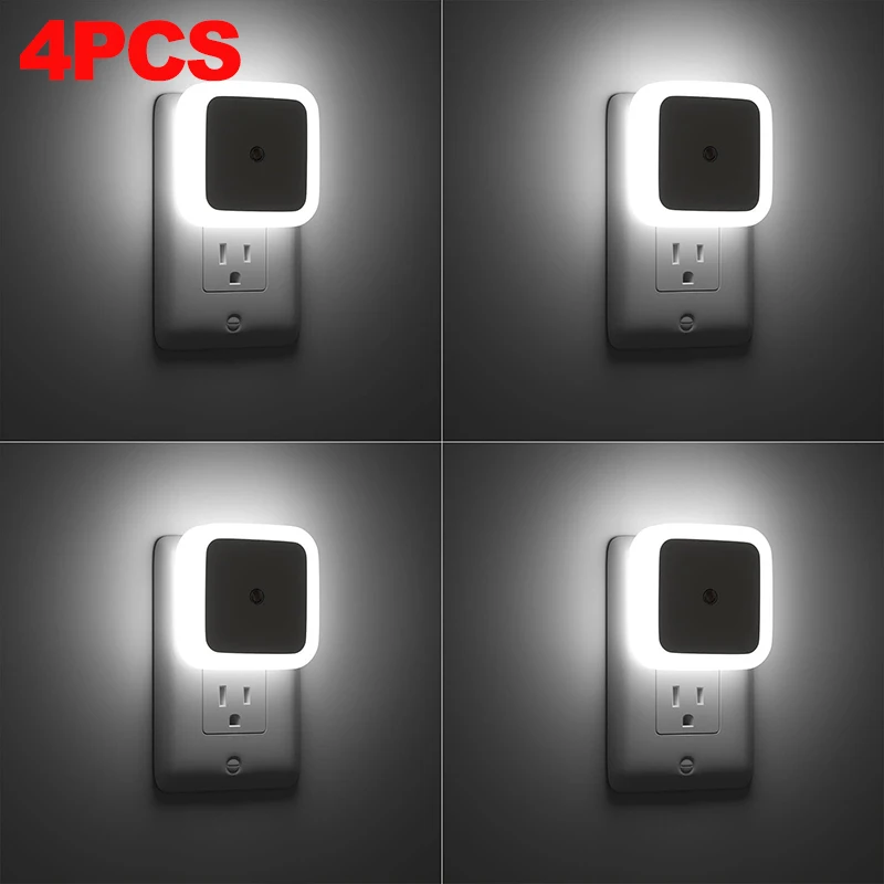 Lampka nocna LED do gniazdka z ściemniaczem — korytarz, szafka, toaleta Zielony