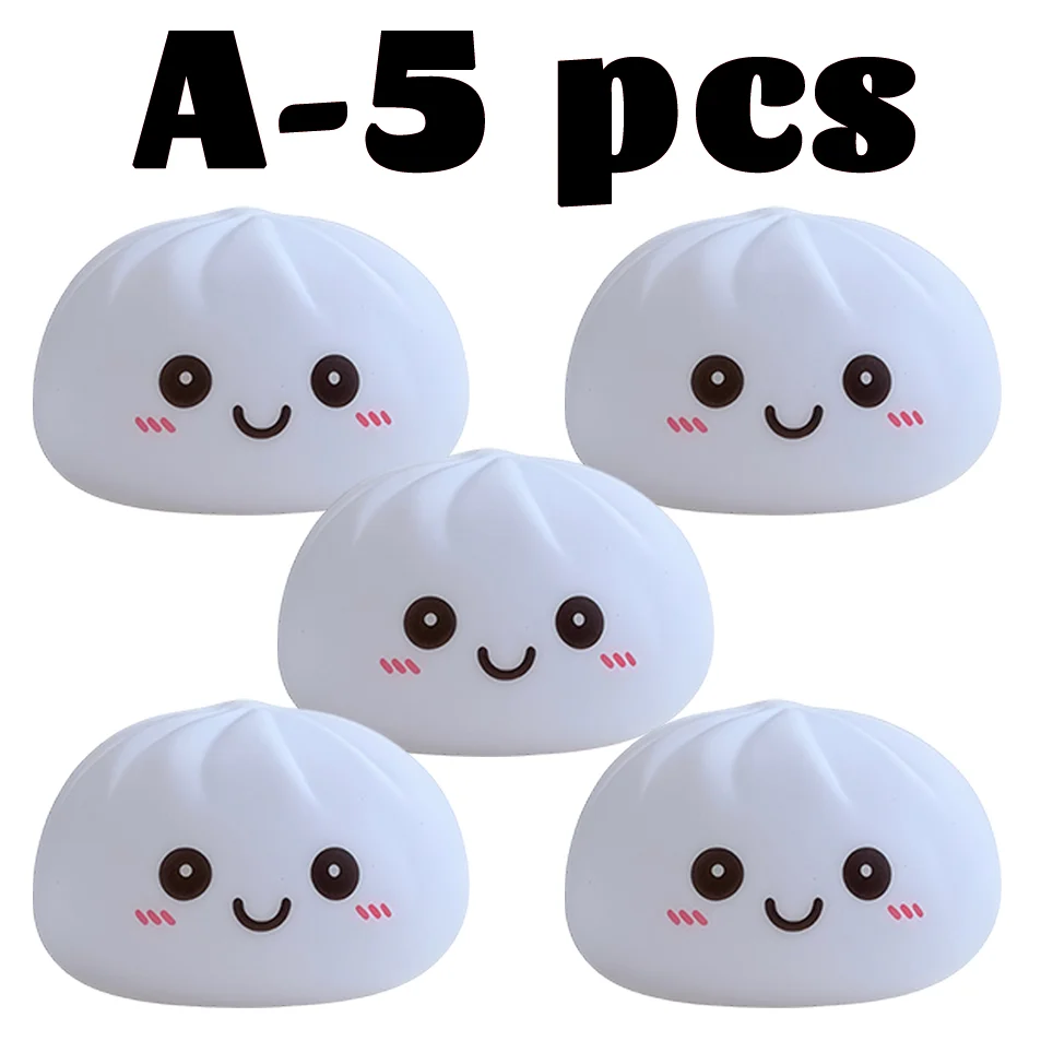 Lampka nocna w kształcie pierogów LED — kawaii dekoracja biurka Burgundia