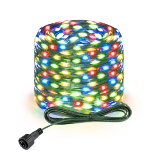 Lampki choinkowe LED 24V zewnętrzne – wodoodporna girlanda na zielonym drucie Multicolor