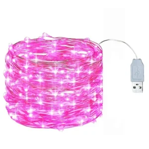 Lampki LED na druciku – girlanda gwiazdki do sypialni i na imprezę Różowy