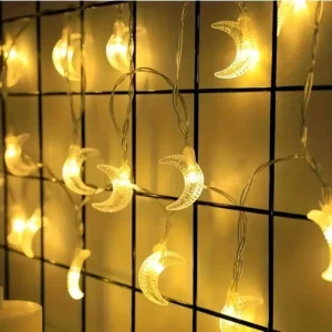 Lampki LED z motywem księżyca na baterie dekoracja domu Ciepły biały