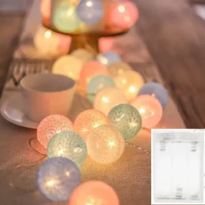 Lampki LED kule z bawełnianej nici Battery multicolor
