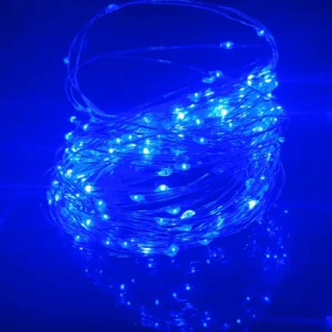 Lampki LED na srebrnym druciku fairy lights USB do dekoracji Niebieski