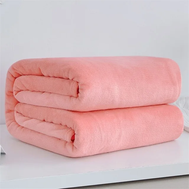 Lekki koc z polaru koralowego 220gsm — jednolity miękki Mięso