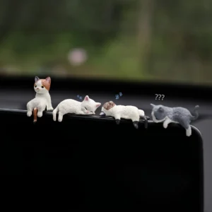 Leniwe koty figurki zestaw 4 sztuk ozdoba na konsolę i półkę Wielo
