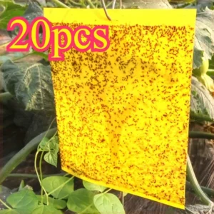 Lepkie tablice na muchy i owady do domu i szklarni – 20 sztuk żółty