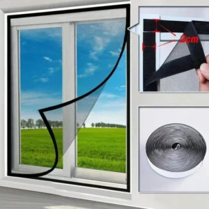 Letnia siatka przeciw komarom na okno i drzwi w kilku kolorach Czarny