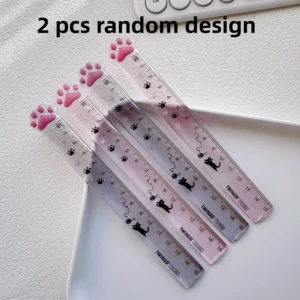 Linijka 15 cm łapka kota, gradientowa linijka Kawaii Czerwony