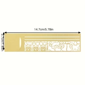 Linijka szablon z kotami 3w1, ponad 20 wzorów i zakładka Biały