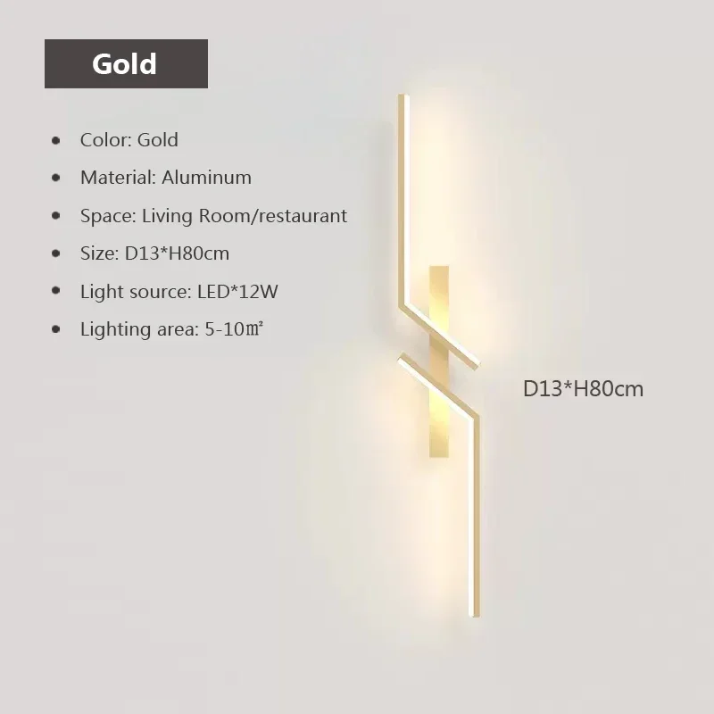 Minimalistyczna listwa LED ścienna — nowoczesna lampka nocna do sypialni i salonu Niebieski