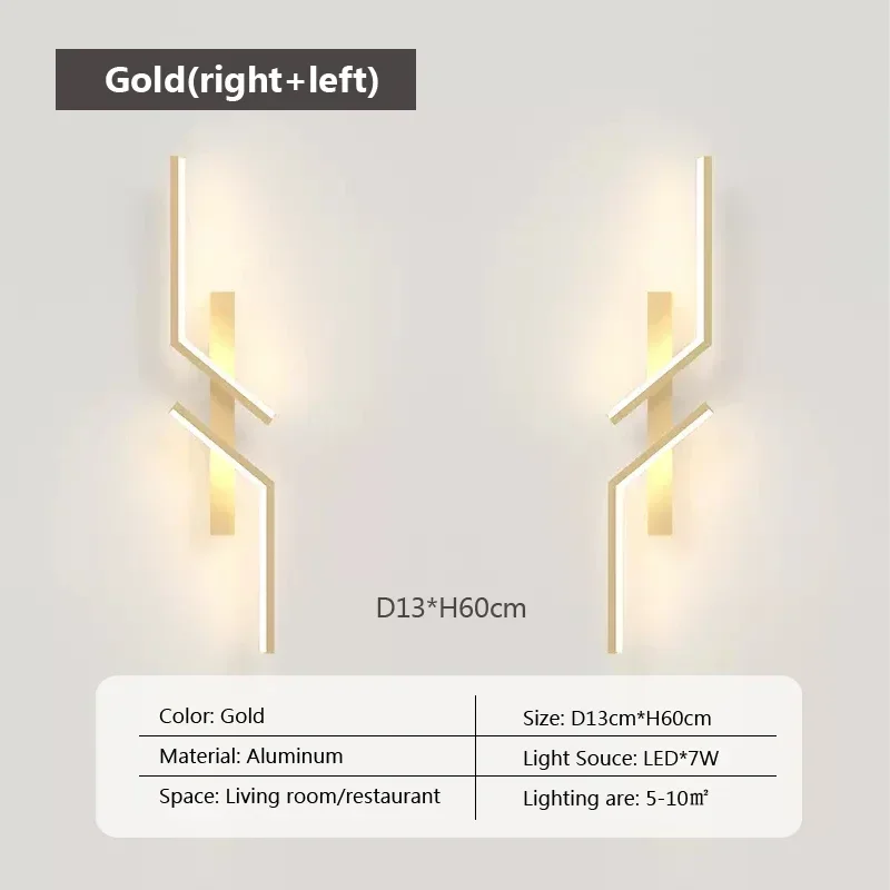 Minimalistyczna listwa LED ścienna — nowoczesna lampka nocna do sypialni i salonu Pomarańczowy
