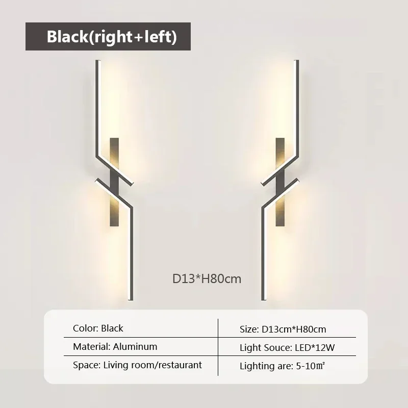 Minimalistyczna listwa LED ścienna — nowoczesna lampka nocna do sypialni i salonu Srebrny
