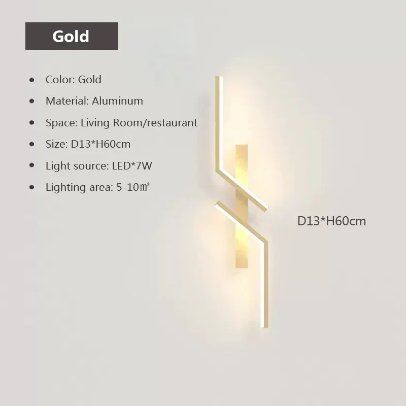 Minimalistyczna listwa LED ścienna — nowoczesna lampka nocna do sypialni i salonu Szary