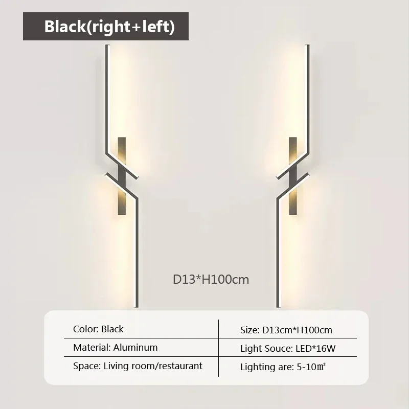 Minimalistyczna listwa LED ścienna — nowoczesna lampka nocna do sypialni i salonu Złoto