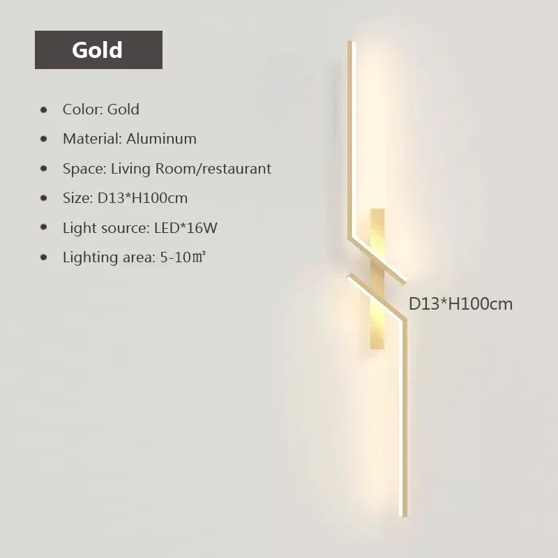Minimalistyczna listwa LED ścienna — nowoczesna lampka nocna do sypialni i salonu żółty