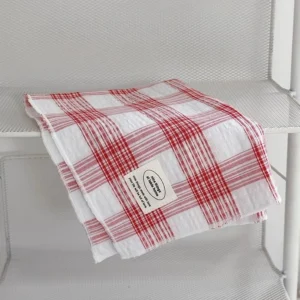 Lniana mata na stół w niebieską kratkę retro Uniwersalny