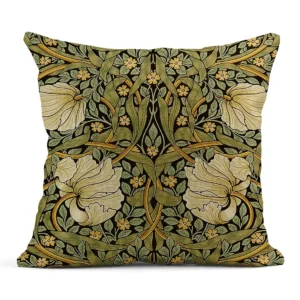 Lniana poszewka vintage w kwiaty dekoracyjna sofa 40x40 45x45 50x50 Zielony